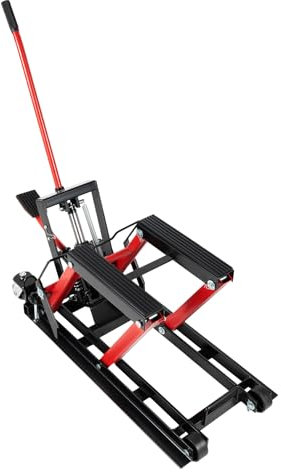 Ciounmb Sollevatore idraulico per moto: 680 kg, regolabile in altezza 115-365 mm, supporto centrale per riparazione in garage ed esterni