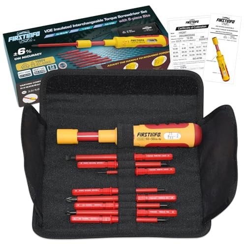 FIRSTINFO H5287 | 6.35mm Hex. VDE Insulated Torque Screwdriver 10~50 in-lbs