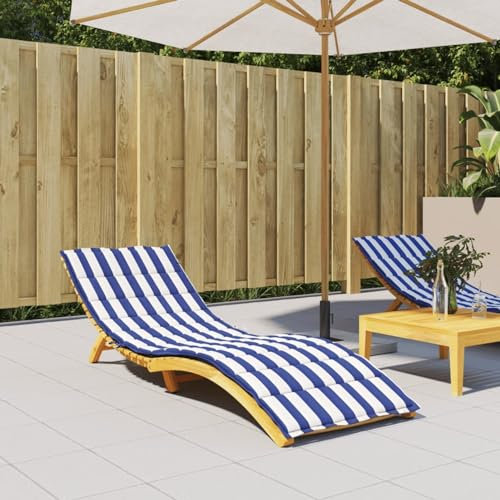 Kissen für Gartenliege, gestreift, Premium-Oxford-Gewebe, weich, bequem, stilvoll und langlebig, für Außenbereich, Sofa, Sitzkissen für Gartenbank, Möbeldekoration, Weiß und Blau