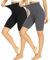 HIPOWER 2er Pack Radlerhose Damen High Waist Kurze Sport Shorts Tights Wanderhose Blickdicht Unterhosen Bauchweg Sommer Outfits Leggings Gym Yoga(Schwarz+Dunkelgrau,XXL)