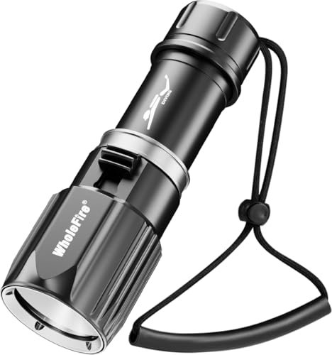 WholeFire 6000 lumen torcia subacquea, XHP70 professionale 30M torcia subacquea IPX8 impermeabile luce subacquea LED luci sottomarine
