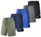 fovdtaa Lot de 5 shorts de sport pour homme avec poches et taille élastique, séchage rapide, shorts de course à pied, XL