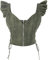 CR ROLECOS Women's Renaissance Corset V Neck Lace-up Corset Top Tight Vest Bodyshaper Corsets Green L