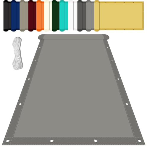 Toldo Vela de Sombra Rectangular 1.6 x 3 m Protección Rayos UV Tela Sombra Exterior con Cuerda Fija Toldo Parasol terraza para Terraza Balcon Exteriores Jardín, Gris Claro