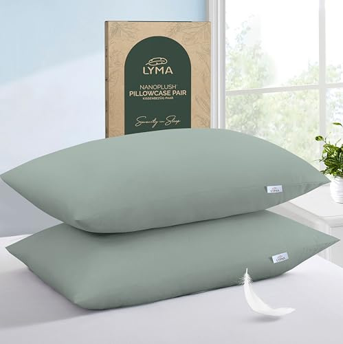 LYMA Pillow Cases Pack of 2 & 4,Ultra Soft Breathable Housewife & Oxford Cover, OEKO-TEX Certified,Nanoplush Double Brushed Quick Dry Pillowcases, Envelope Closure Wrinkle Fade Resistant,50x75 CM
