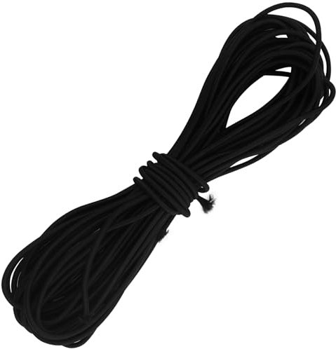 1 pezzo di corda in gomma nera, elastico di alta qualità, elastico rotondo, per tenda fai da te, zaino, altalene, corde per biancheria, campeggio, lacci, bracciali, collane