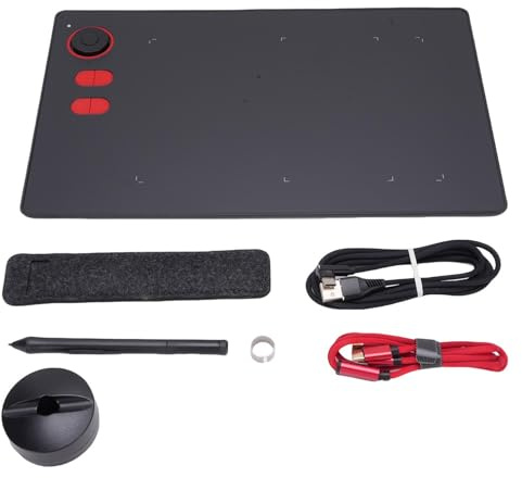 Tablette de Dessin Graphiques, Tablette d'art numérique avec Stylo Sensible à la Pression 10x6 Pouces pour Photoshop en Ligne Enseignant Android