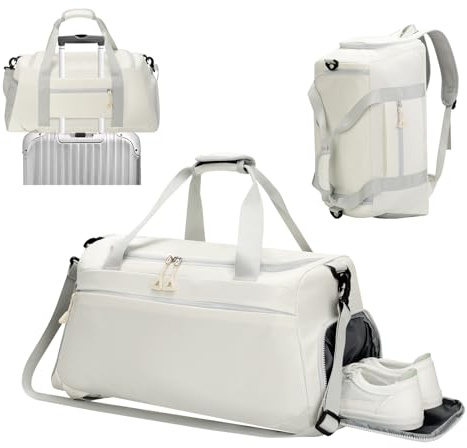 AiQInu 35L Sac de Sport Femme, 3-en-1 Sac Sport Homme, Imperméable Compartiments Multiples, Sacs de Voyage avec Compartiments Chaussures et Humide, Polyvalent pour Gym, Voyage, Week-End