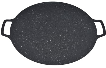 LUCKDANO Big Tawa for Korean BBQ Grill Pan - Nonstick Heat-Resistant Round Grilling Tray for Pork Belly & Pancakes, 41cm/16.14in, Perfect for Indoor & Outdoor BBQ Parties (41CM)