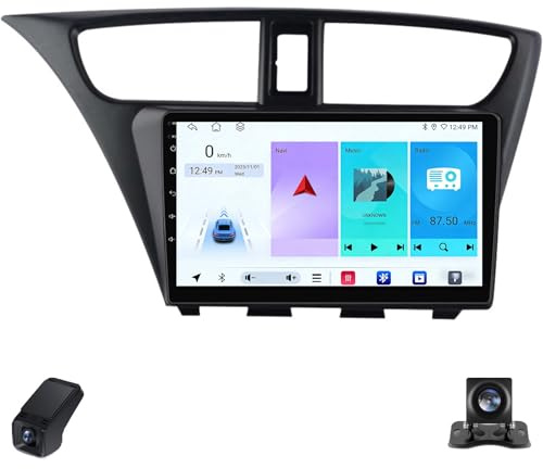 Estéreo Android de 9 Pulgadas con Pantalla táctil para Honda Civic (2012-2017), CarPlay, Android Auto, WiFi, Radio FM, GPS, cámara Trasera, DVR ADAS (M100CP)