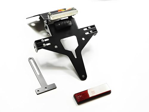 ZIEGER 10000233 Kennzeichenhalter Kennzeichenträger Nummernschild Halter Halteplatte (inkl. Kennzeichenbeleuchtung und Rückstrahler) Umbau Streetfighter