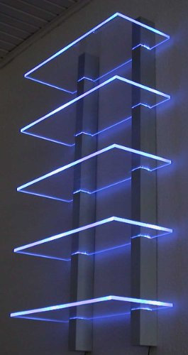 Design Regal LED, ideal für CD´s oder DVD´s, RGB Version (Mehrfarbig)
