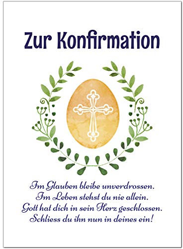 Einladungskarten Manufaktur Hamburg Glückwunschkarte Konfirmation mit Umschlag/Zur Konfirmation mit Text blau/Konfirmationskarten/Karte für Glückwünsche/Feier