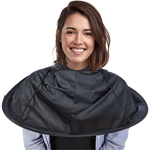 Cap de coupe de cheveux, coiffeur adulte cheveux coupe parapluie cap salon de coiffure robe coupe de cheveux coiffeur cape(noir)