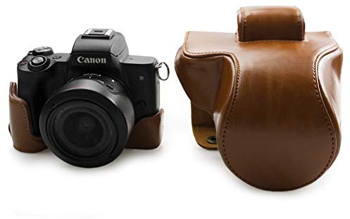 kinokoo Canon EOS M50, Full Case for Canon EOS M50 and 15-45mm Lens,PU Leather Cover Bag Protective Case