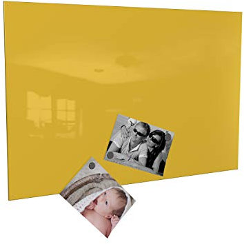 Colours-Manufaktur Magnettafel Magnetwand inkl. 4 Magnete (gelb, 50 x 80 cm)
