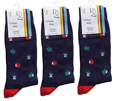 NIGRA Calzini corti 3 paia, Uomo. 801 Calza corta in Filo di scozia Cotone Makò (Tg. Unica 39/46, Conf. 1 - Navy)