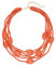 Multi Farbe 5 Schichten Holz Perlen Strang Statement Halskette für Frauen Chunky Kragen (N0019) (N0019-Orange-)