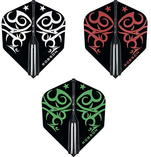 Robson Plus Dart Flight V Flights - Tribe Flight Verschiedene Flight- Formen/Shapes und Farben (Tribe Standard Rot)