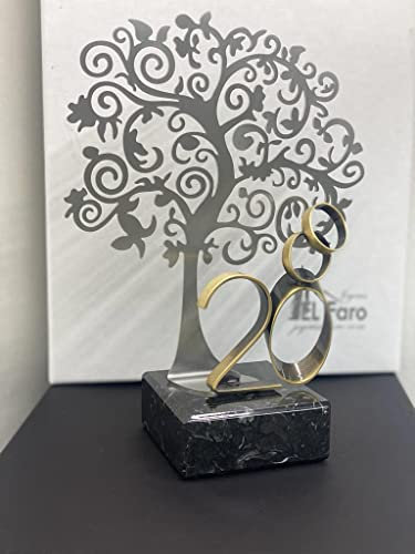 JOYERIA EL FARO | Grabado personalizado | Presentación en estuche premium | Celebra vuestros años de amor juntos (20 aniversario, 22 x 18 cm)