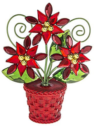Ganz ACRYX-201 Blumentopf mit Weihnachtsstern, 10,2 cm hoch, mehrfarbig