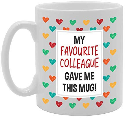 Coralgraph Inc MG4739 My Favourite Colleague Gave Me This Mug Hearts Novelty Gift Printed Tea Coffee Ceramic Mug