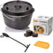 Petromax Feuertopf Starterset ft9-t (Dutch Oven Planer Boden) inkl. Kohlen + Deckelheber + Schaber