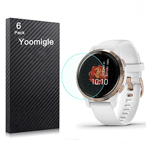 Yoomigle Lot de 6 films de protection d'écran compatibles avec Garmin Venu 2S pour montre intelligente - transparent HD anti-rayures et anti-traces de doigts