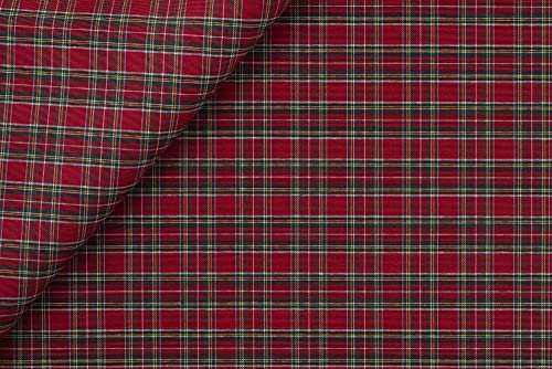 Merceria Pour Toi... 25 CM Tessuto Tartan Altezza 280 cm Quadrato Piccolo Medio Grande Scozzese Tartan Natale Rosso Abbigliamento Arredamento casa Cuscino tovaglia sottopiatto (Quadrato Piccolo)