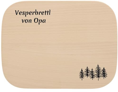 HOFMEISTER® Frühstücksbrettchen als Geschenk für Oma, Opa, Mama, Papa mit Lieblingsmotiv und individueller Gravur des Namens