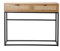 Calicosy - Console 2 Tiroirs - Cannage Rotin Naturel - Effet Bois Chêne Blond - Panneaux De Particules - Structure Métal Noir - Entrée, Couloir, Salon - Style Industriel - L 100 x P 35 x H 80 cm