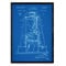 Nacnic Kaffeemaschine Patent Poster mit Rahmen, Antikes Patent in Größe A3 mit blauem Hintergrund, mit Rahmen