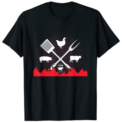 Parrilla Cubiertos Parrilla Ternera Cerdo Bistec Camiseta