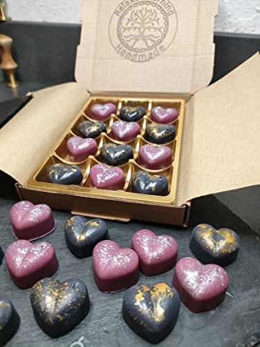 Black Opium & Black Cherry Luxury handmade gift box Highly Fragranced 12 x Heart Soy Wax Melts (84g)