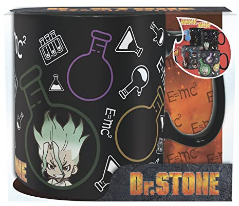 ABYSTYLE Dr. Stone Chibi Formula Keramiktasse mit Farbwechsel, 473 ml, nur Handwäsche, Anime-Manga-Trinkgeschirr, für Zuhause und Küche