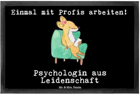 Mr. & Mrs. Panda 50 x 75 cm Fußmatte Psychologin Leidenschaft - Geschenk, Schmutzfangmatte, Mitarbeiter, Fußmatten, Schmutzfänger, Kollege, Fußmatte