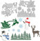 GLOBLELAND Weihnachts-Stanzformen zur Herstellung von Kartendekorationen Weihnachtsschlitten Schneeflocken Schneemann Elch Kiefer Winter Schneeflocken Stanzformen Schablonen für Scrapbooking