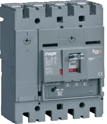 Hager H3+ HHT251GR 250A 4-Pole 25kA LSni Automatic Switch