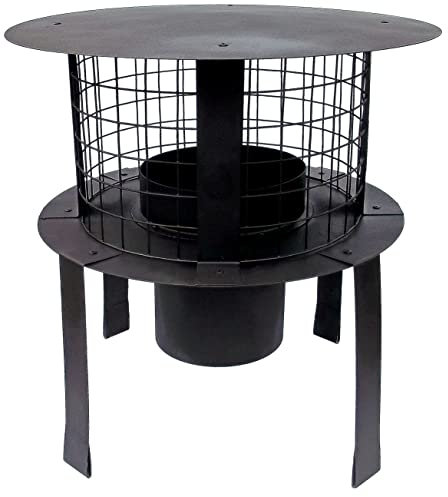 FOXY METAL FABRICATION Chimney Pot Flexible Flue Liner Pot Hanging Cowl With Bird Guard To Fit 6 Flue Liner.