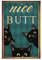 DUSUL Nice Butt – Schwarze Katze Poster, dekoratives Gemälde, Leinwand, Wandkunst, 40 x 60 cm