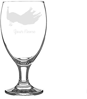 Personalised Peacock Craft Beer Snifter Glass Animal Gift for Him for Her