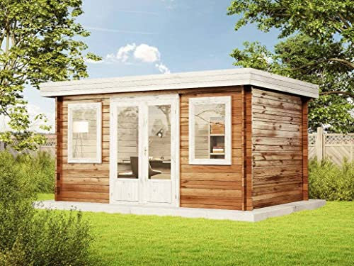 Abri de Jardin Toit Plat Carlsson Bureau Bob-40 ISO en Bois de la Marque Carlsson | abri de Jardin et de Loisirs | Chalet de Jardin | Rectangle, Construction en madriers, cabane de Jardin, Toit pl
