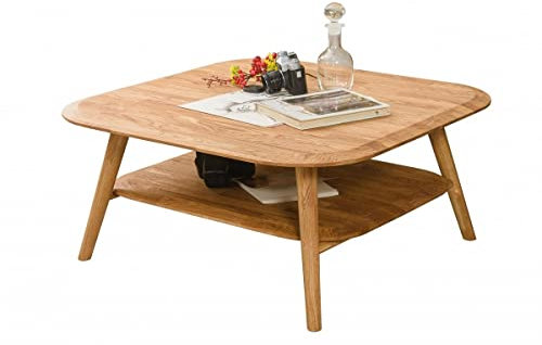 Main Möbel Couchtisch Beistelltisch 90x90cm 'Henry' Wildeiche massiv Massivholz Eiche geölt