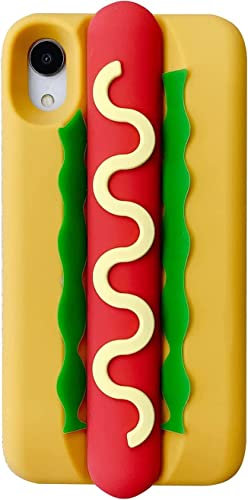 YAKVOOK Kawaii Phone Cases for iPhone 11 Pro Max,Cute Cartoon Food Hot Dog Hamburger Phone Case 3D Case Soft Silicone Shockproof Protective Cover for iPhone 11 Pro Max