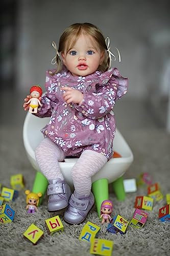 Anano Bambole Reborn In Silicone Morbido Femmina 60cm Bambole Che Sembrano Vere Occhi Aperti Bocca Aperta - Realistico Bambole Reborns Neonato Baby Femmine Con Capelli Giocattolo