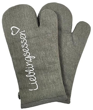 BUSDUGA 4357 2er Set Topfhandschuhe Lieblingsessen in grau