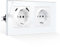 CNBINGO Doppelsteckdose mit USB Anschluss, 1× (USB-A und Typ-C Port Max.2,1 Amp total), Unterputz Steckdose mit Krallen, Schuko Steckdose mit Glasrahmen in Weiß, 2-Fach