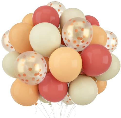 WAREHOUSE 30 Ballons Roses Blancs, Guirlande de Ballons Couleur Peau de 12 Pouces, Ballons Confettis Rose Argent Métallisé Chromé, Convient pour la Décoration de Mariage d'Anniversaire, Fête.