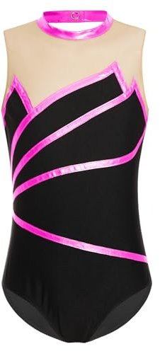 Freebily Body Danza Classica Bambina Ginnastica Artistica Leotards Senza Maniche Balletto Body da Ginnastica Ritmica Abito Ballo Latino Costumi di Danza Moderna Performance Rosa 3-4 anni