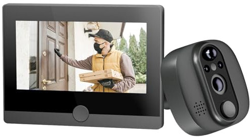 Jeatone Spioncino Digitale Wifi,Spioncino Elettronico con Monitor 4,3 Pollici,Occhiello Porta con Telecamera,Visione Notturna,Rilevamento Movimento PIR, Audio Bidirezionale,158 °Grande Angolo